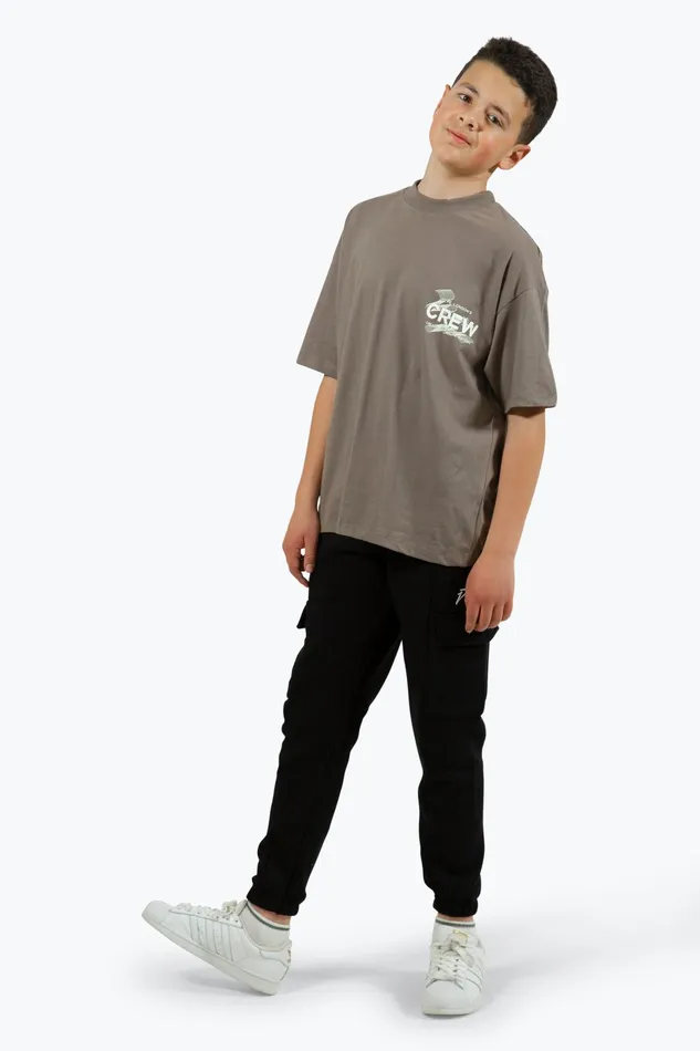 Just Hype TShirts and Vests Hype Boys Brown Crew Oversized TShirt