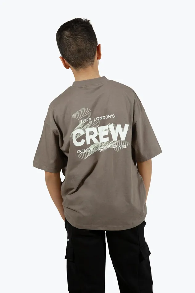 Just Hype TShirts and Vests Hype Boys Brown Crew Oversized TShirt