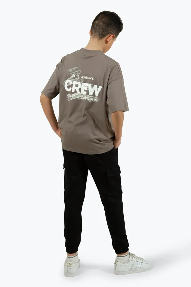 Just Hype TShirts and Vests Hype Boys Brown Crew Oversized TShirt
