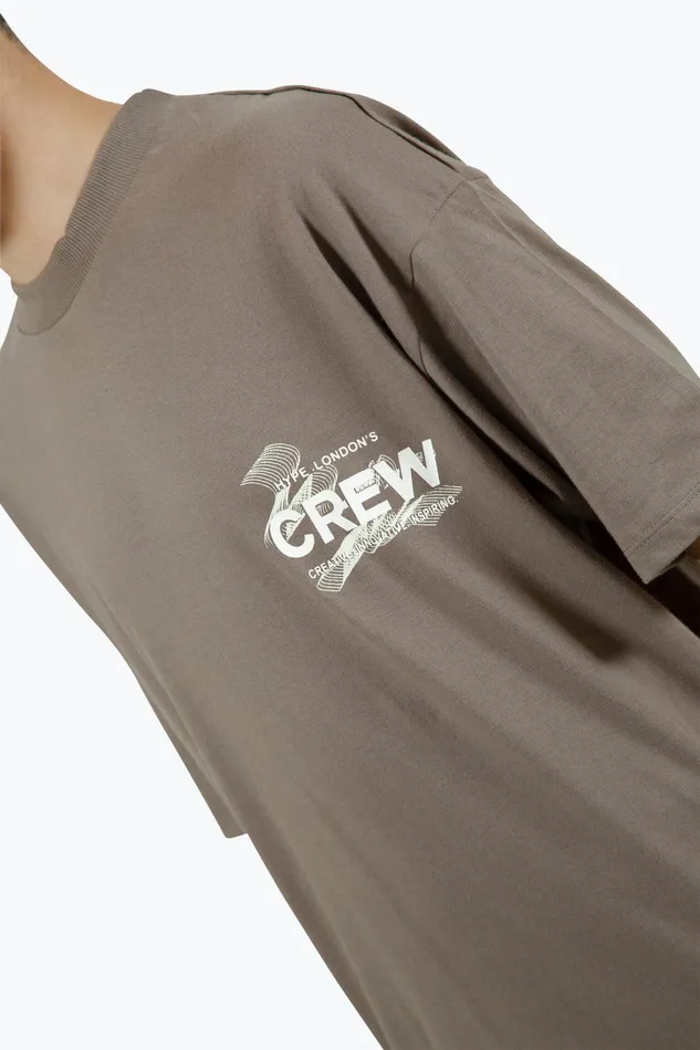 Just Hype TShirts and Vests Hype Boys Brown Crew Oversized TShirt