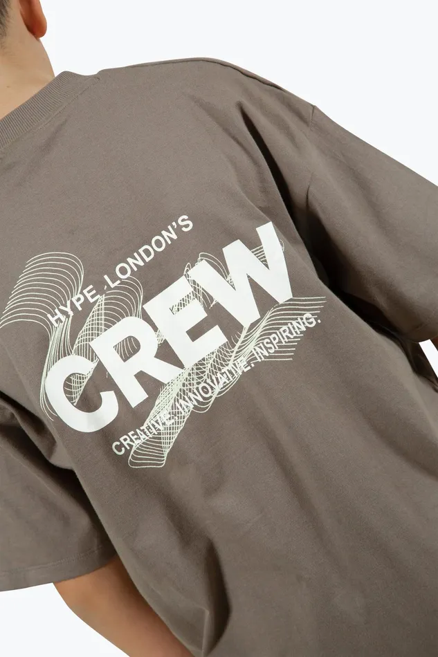 Just Hype TShirts and Vests Hype Boys Brown Crew Oversized TShirt