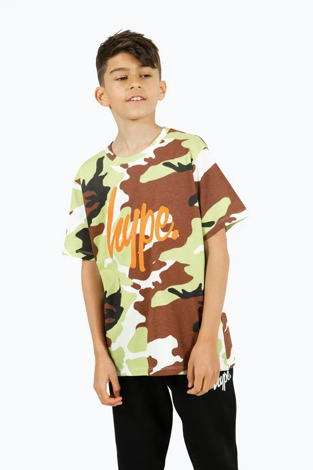 Just Hype TShirts and Vests Hype Boys Camo Script TShirt