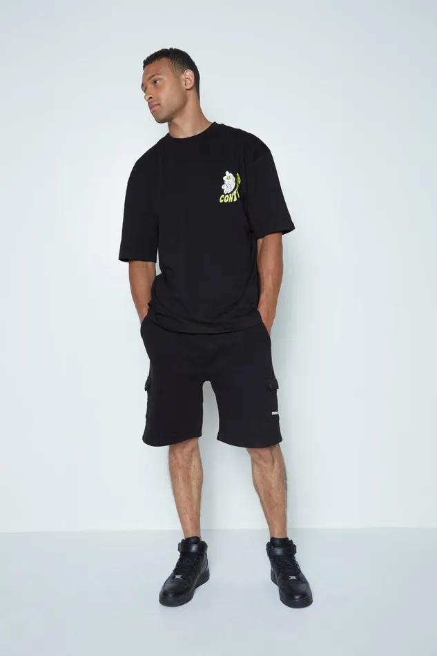 Just Hype TShirts Continu8 Unisex Black Don039T Pick Flowers Boxy TShirt