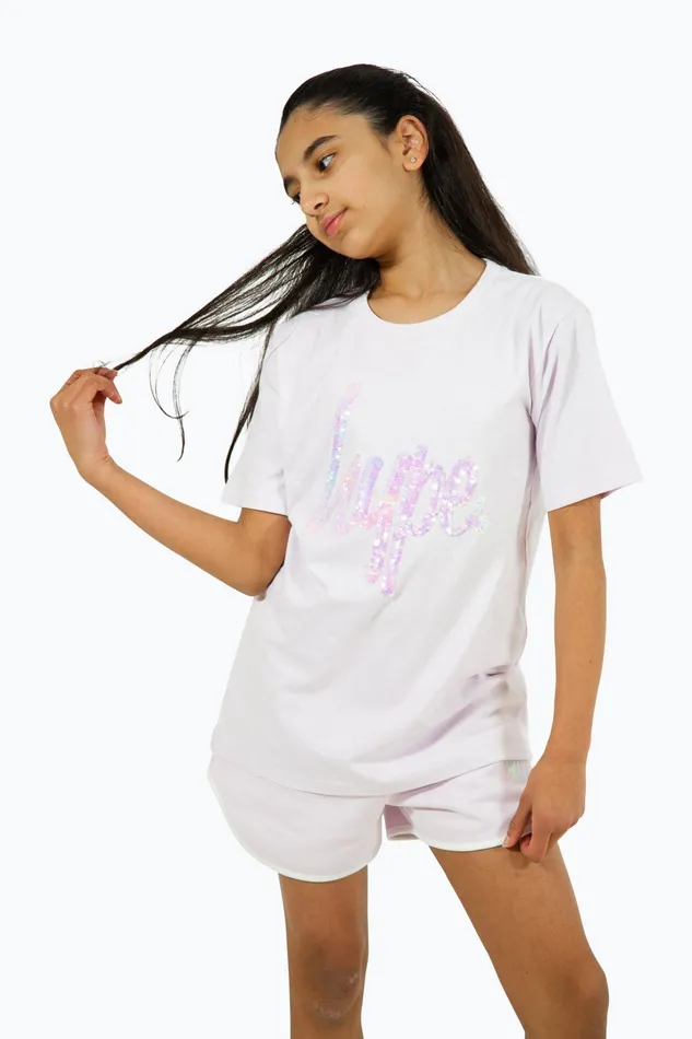 Just Hype TShirts Hype Girls Lilac Script TShirt