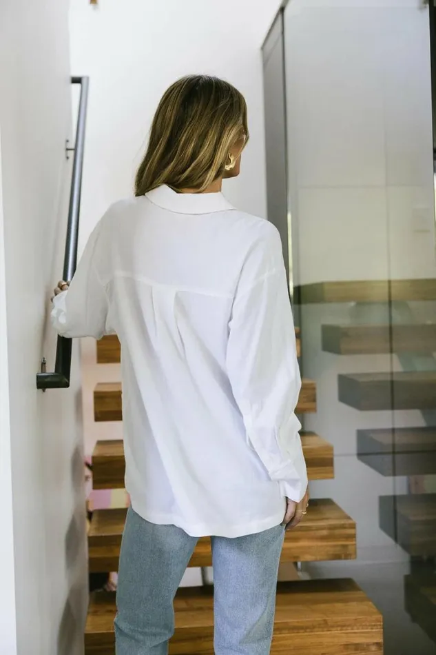 Keegan Button Up Off White Women Bohme Tops