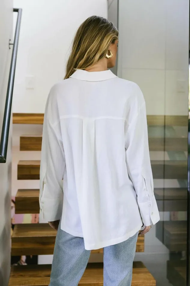 Keegan Button Up Off White Women Bohme Tops