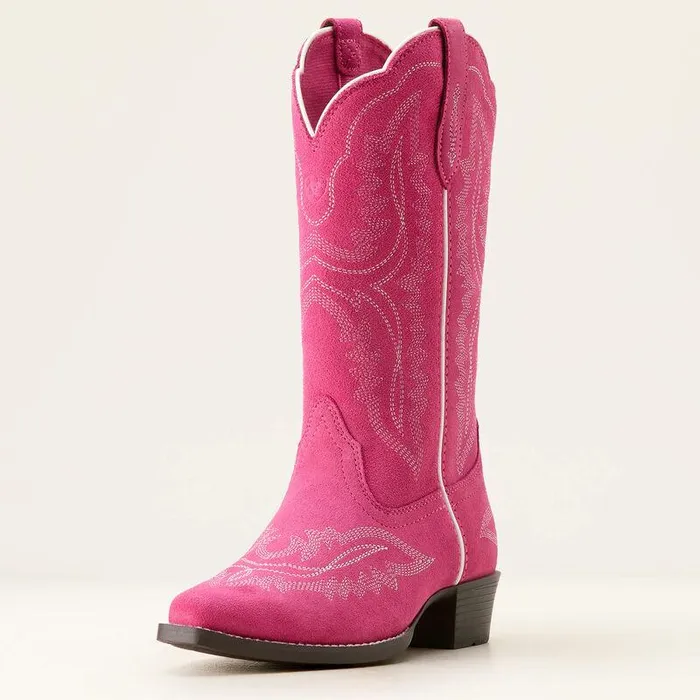 Kids Big Kids039 Footwear Ariat Casanova Western Boot Haute Pink Suede