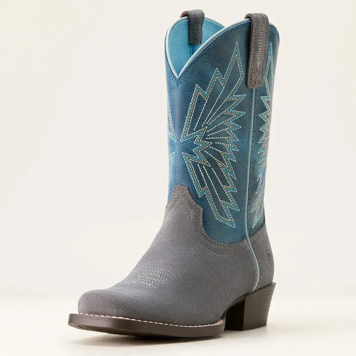 Kids Big Kids039 Footwear Ariat Decatur Western Boot Mineral Suededownpour