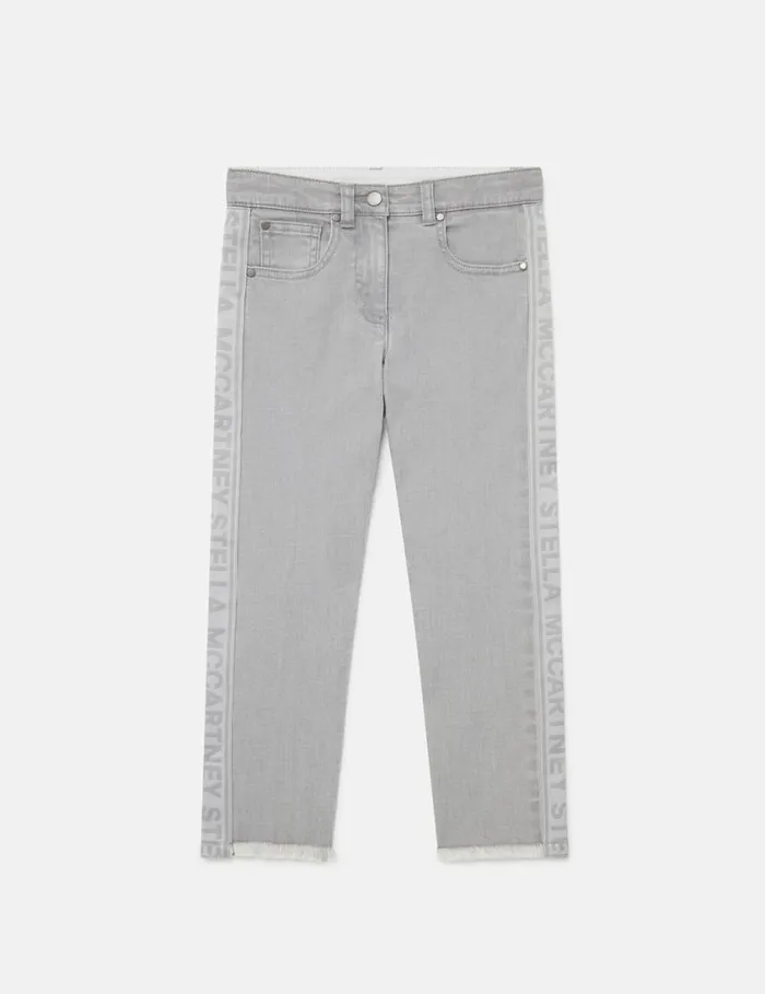 Kids Branded Panel Denim Jeans Grey Stella McCartney Pants and Shorts