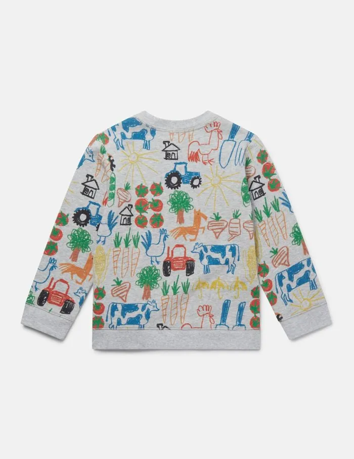 Kids Farmyard Print Sweatshirt Multicolour Stella McCartney TShirts And Sweatshirt