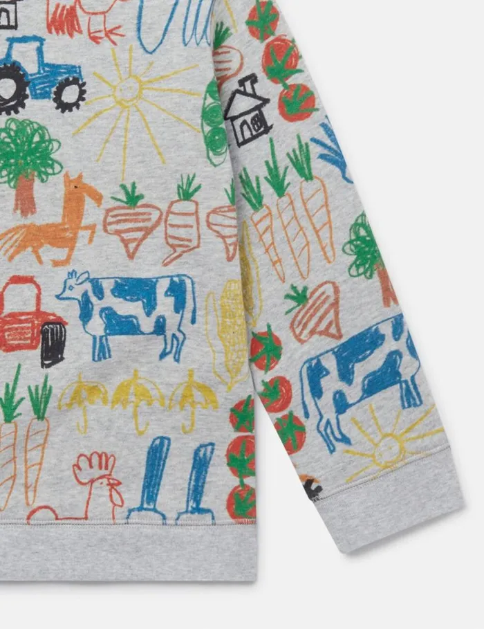 Kids Farmyard Print Sweatshirt Multicolour Stella McCartney TShirts And Sweatshirt