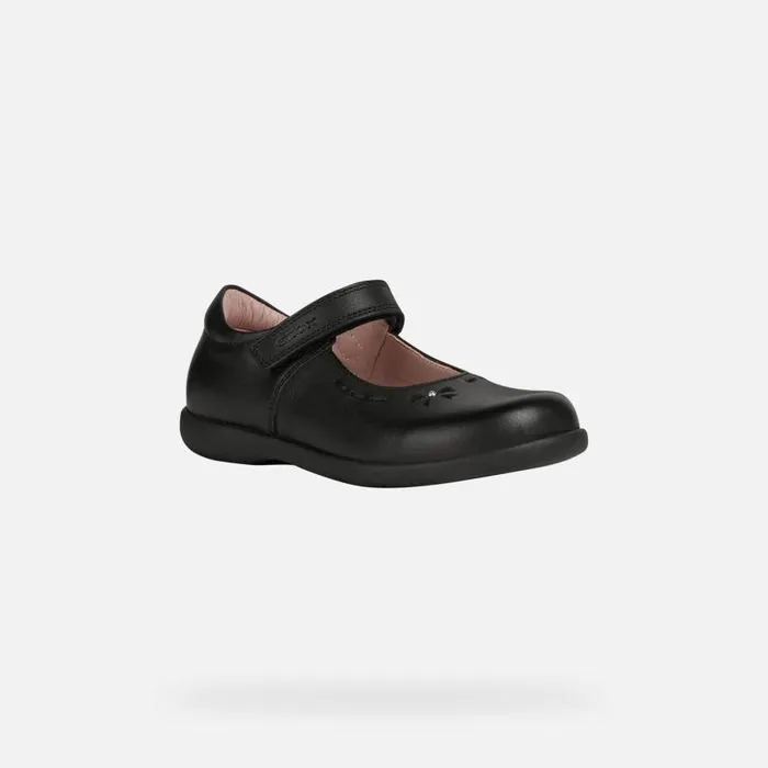 Kids Geox Ballerinas NAIMARA Junior Girl039s Black Leather Ballerina Flats SS Black