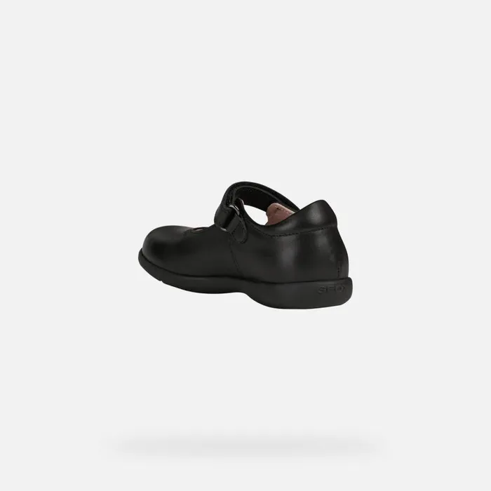 Kids Geox Ballerinas NAIMARA Junior Girl039s Black Leather Ballerina Flats SS Black
