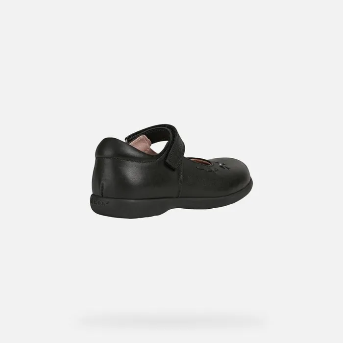 Kids Geox Ballerinas NAIMARA Junior Girl039s Black Leather Ballerina Flats SS Black