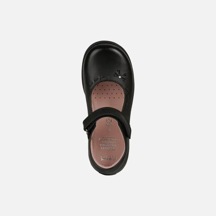 Kids Geox Ballerinas NAIMARA Junior Girl039s Black Leather Ballerina Flats SS Black