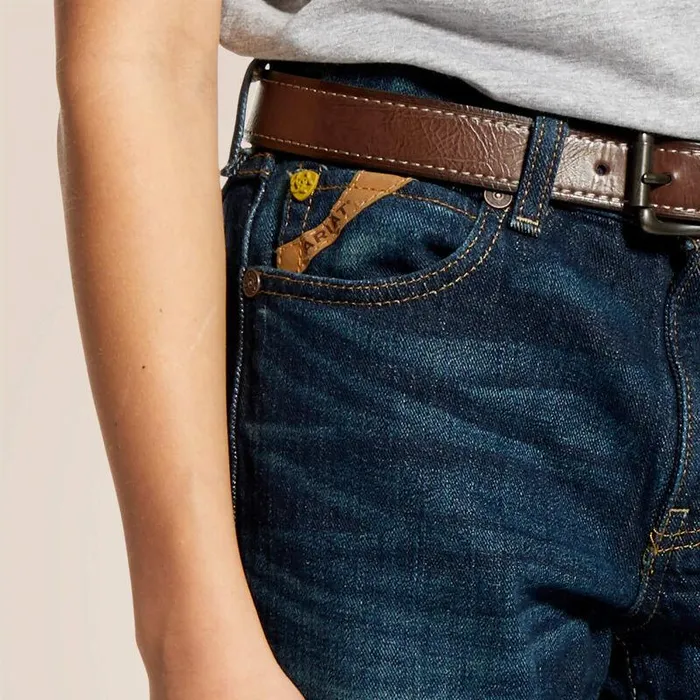 Kids Jeans Ariat B5 Slim Stretch Legacy Stackable Straight Leg Jean Durham