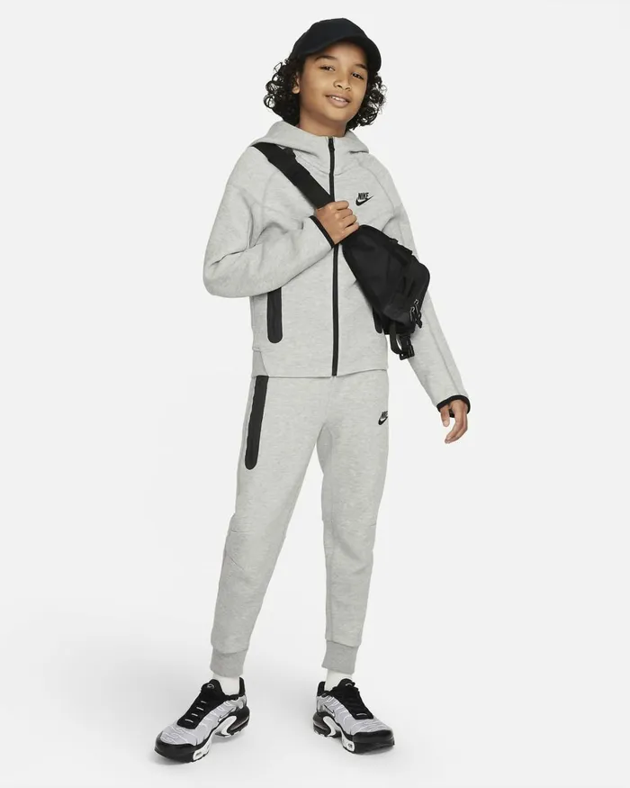Kids Nike All Clothing Sportswear Tech Fleece Dark Grey Heatherblackblack