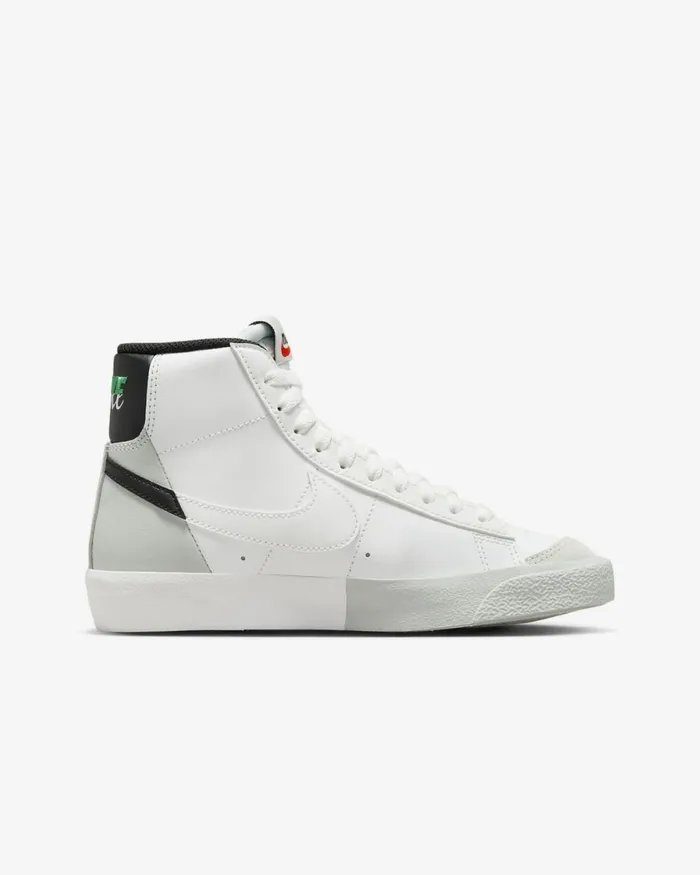 Kids Nike All Shoes Blazer Mid 03977 SE Summit Whitelight Silverstadium Greenblack