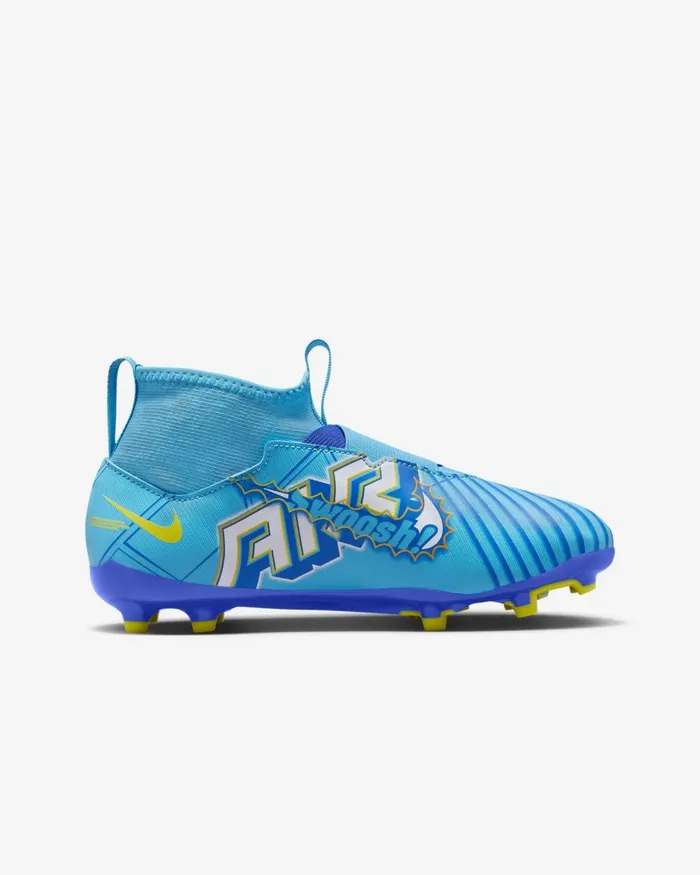 Kids Nike Football Jr Mercurial Zoom Superfly 9 Academy KM FGMG Baltic Bluewhite
