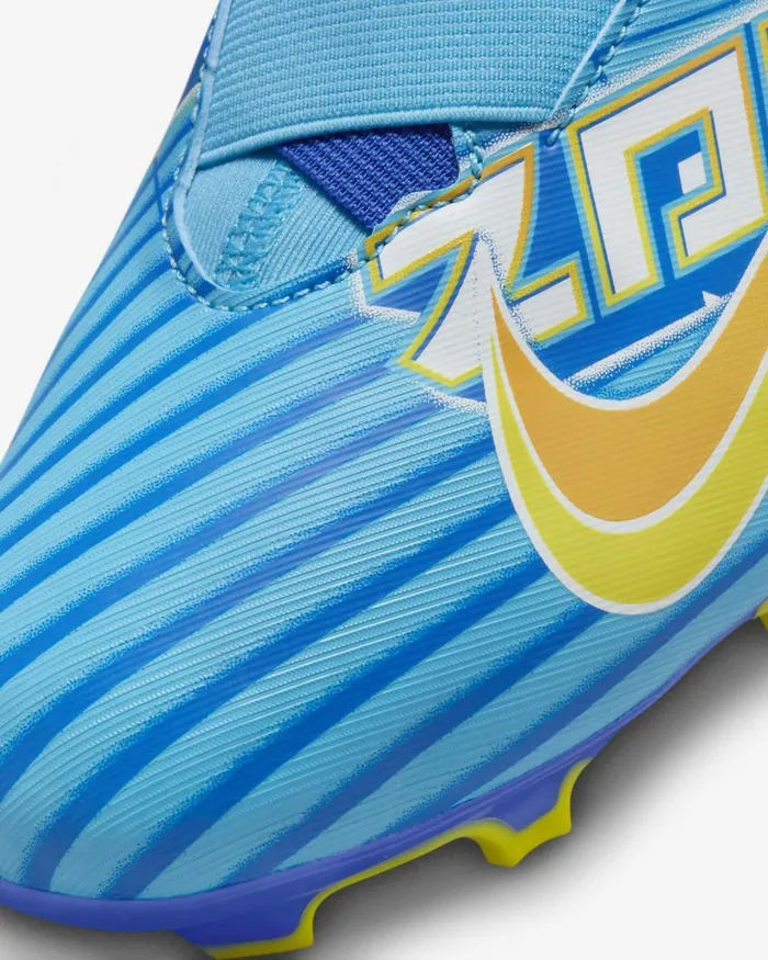 Kids Nike Football Jr Mercurial Zoom Superfly 9 Academy KM FGMG Baltic Bluewhite