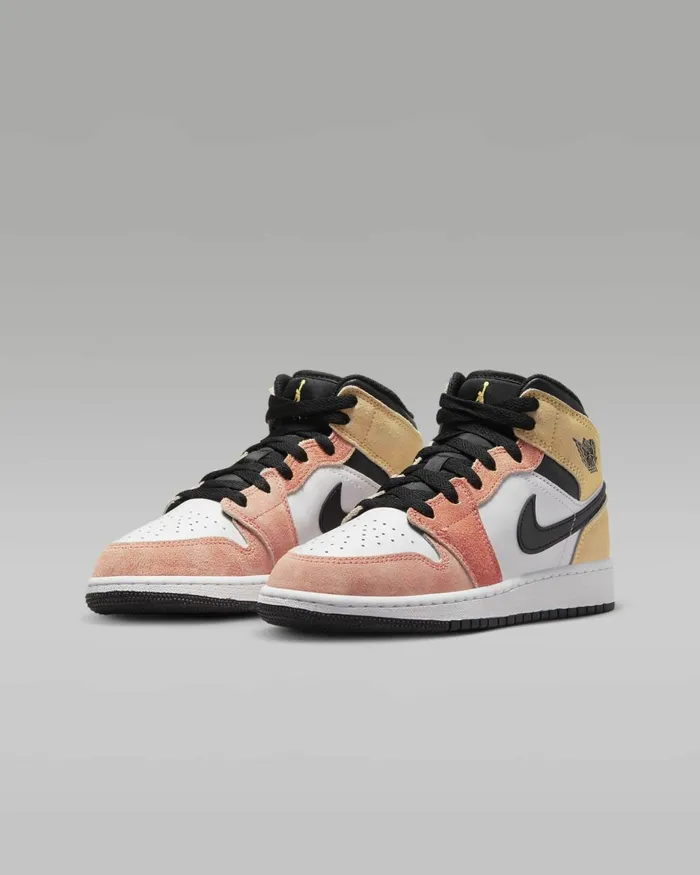 Kids Nike Jordan Air Jordan 1 Mid SE Magic Emberwhiteblacksundial