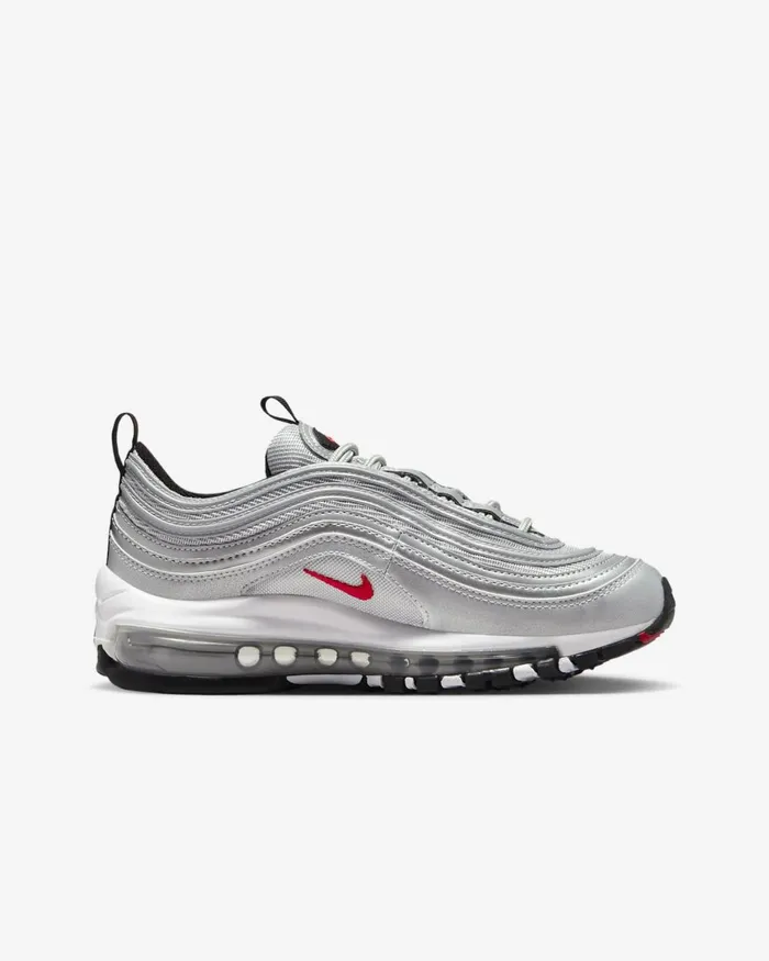 Kids Nike Older Kids 7 8211 15 Years Air Max 97 Metallic Silverwhitevarsity Red