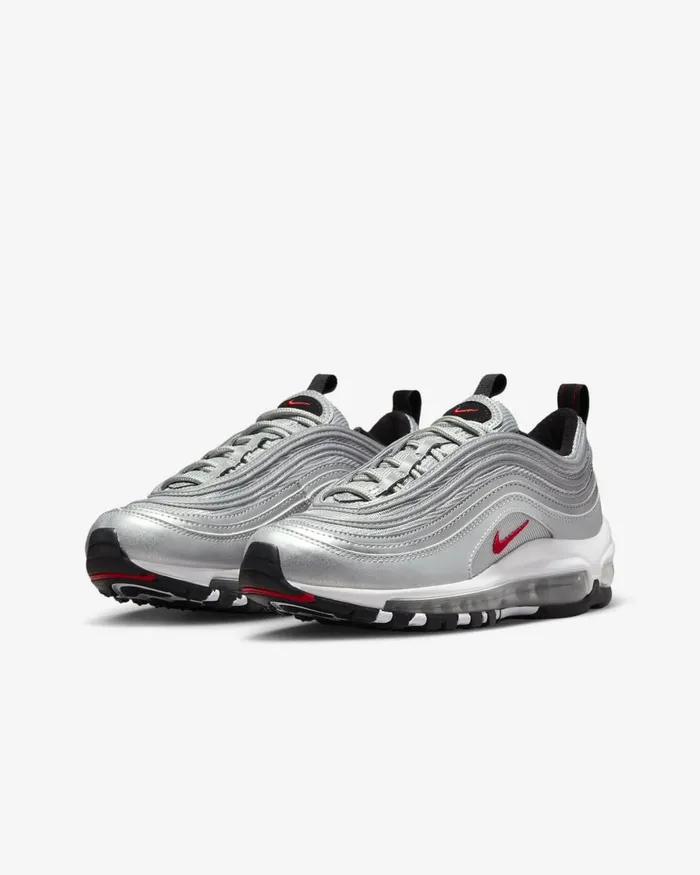 Kids Nike Older Kids 7 8211 15 Years Air Max 97 Metallic Silverwhitevarsity Red