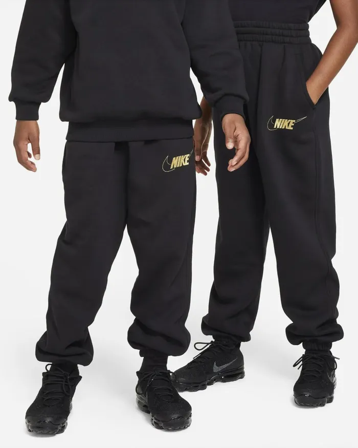 Kids Nike Trousers And Leggings Sportswear Club Fleece Blackmetallic Gold