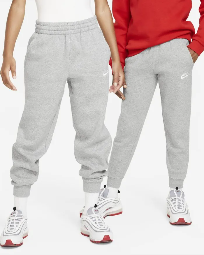 Kids Nike Trousers And Leggings Sportswear Club Fleece Dark Grey Heatherbase Greywhite