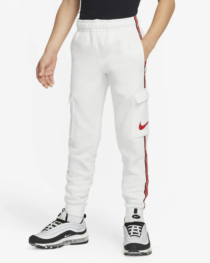 Kids Nike Trousers And Leggings Sportswear Repeat Summit White