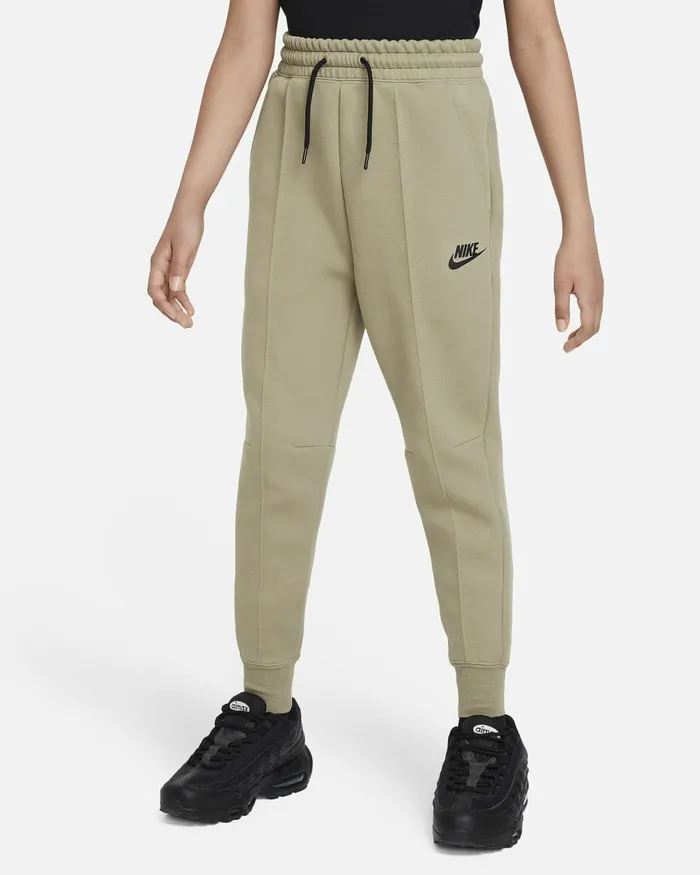Kids Nike Trousers And Leggings Sportswear Tech Fleece Neutral Oliveblackblack
