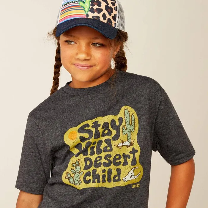 Kids TShirts and Polos Ariat Ariat Desert Child TShirt Charcoal Heather Kids TShirts and Polos Ariat Ariat Desert Child TShirt Charcoal Heather
