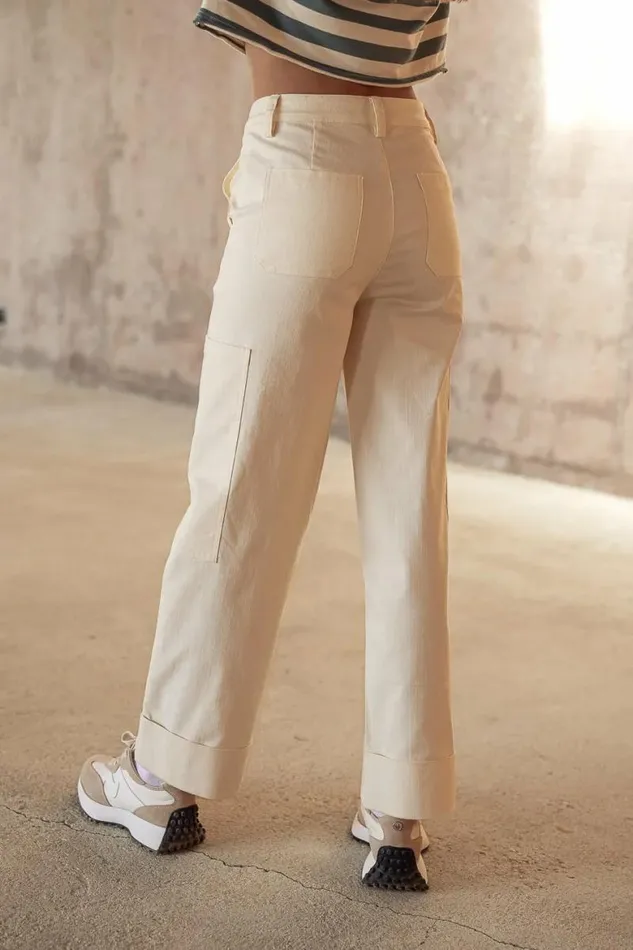 Kienna Cargo Pants In Cream Cream Women Bohme Pants