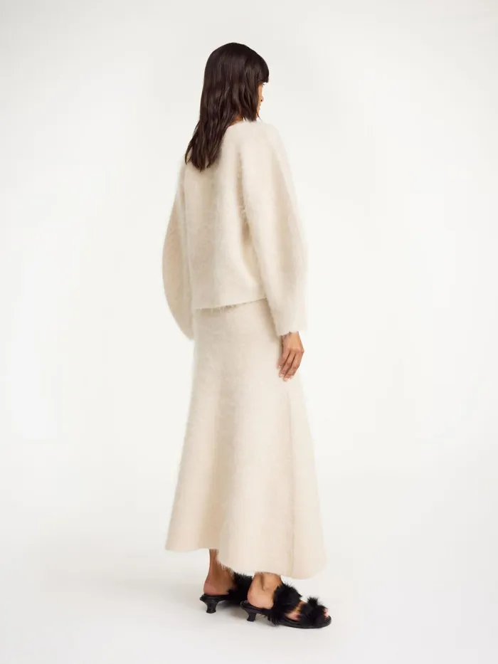 Knitwear Women By Malene Birger Christina Maxi Skirt Oyster Gray Knitwear Women By Malene Birger Christina Maxi Skirt Oyster Gray