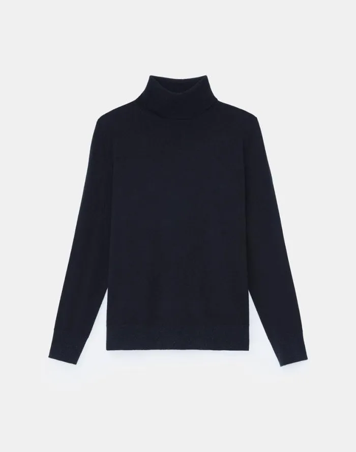 Lafayette 148 New York Cashmere Turtleneck Sweater Black Ready To Wear Sweaters and Knits