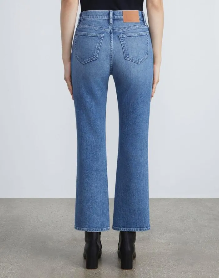 Lafayette 148 New York L148 Denim Mott Flared Ankle Jean Faded Skyline Ready To Wear Pants and Shorts