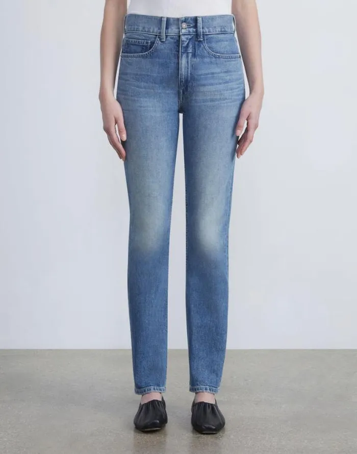 Lafayette 148 New York L148 Denim Reeve Straight Jean Faded Skyline Ready To Wear Pants and Shorts