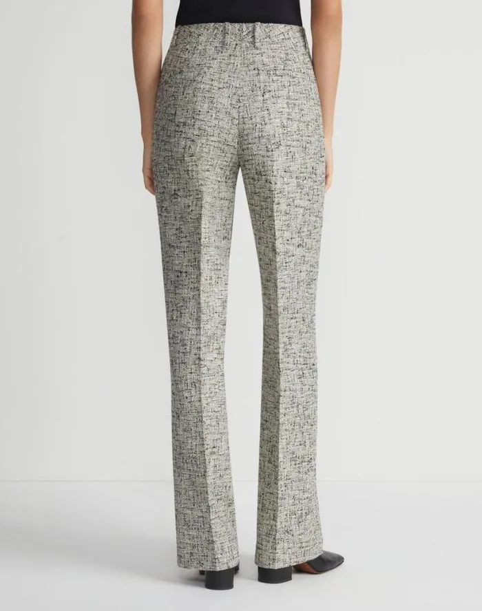 Lafayette 148 New York LinenCotton Boucl Tweed Gates Pant Black Multi Ready To Wear Pants and Shorts
