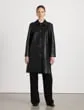 Lafayette 148 New York Nappa Leather Double Face Oversized Coat Black Ready To Wear Leathers and Suedes