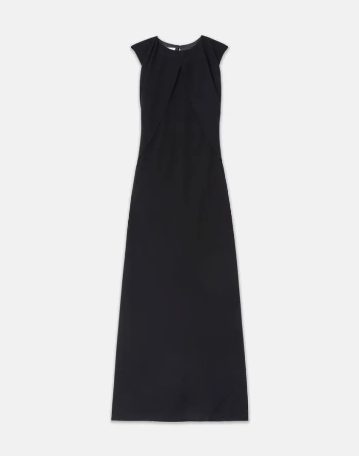 Lafayette 148 New York Responsible Finesse Crepe Convertible Shawl Gown Black Ready To Wear Dresses