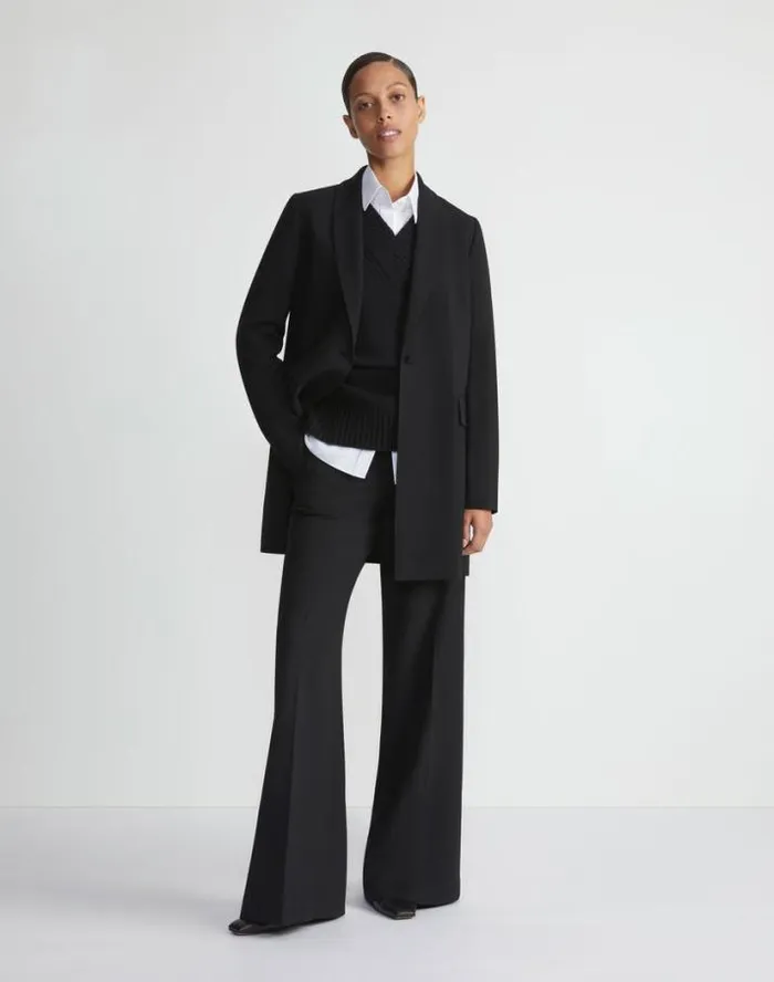 Lafayette 148 New York Responsible Finesse Crepe Shawl Collar Jacket Black Ready To Wear Jackets and Blazers