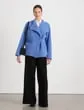 Lafayette 148 New York Shearling Reversible Coat Blue Iris Ready To Wear Leathers and Suedes