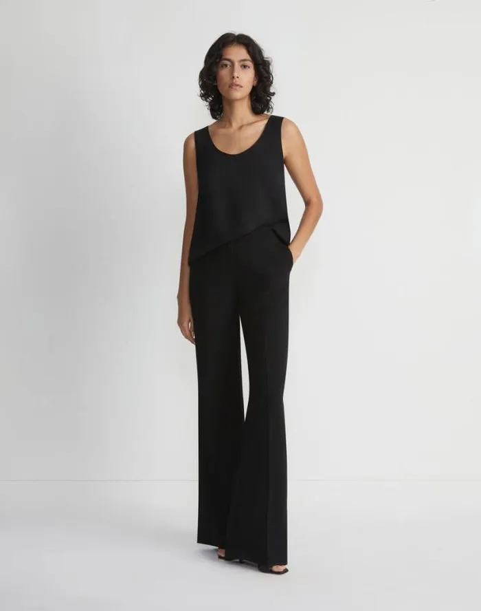 Lafayette 148 New York Silk Double Georgette Sleeveless Blouse Cloud Ready To Wear Blouses and Shirts