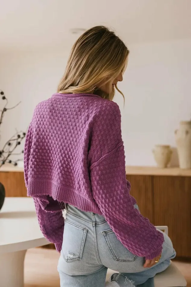 Lauren Textured Sweater In Fuchsia Fuchsia Women Bohme Sweaters