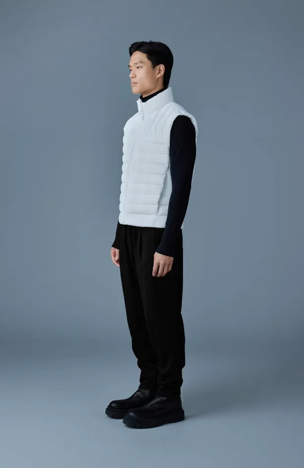 Light Down Jackets Men Mackage TITUS Perpendicular Channel Quilt Down Vest Black