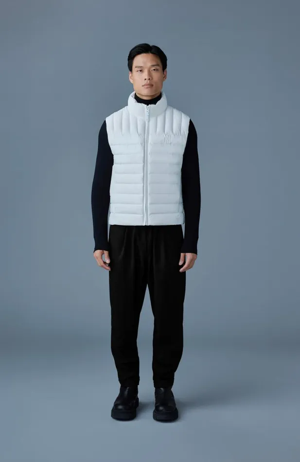 Light Down Jackets Men Mackage TITUS Perpendicular Channel Quilt Down Vest Black
