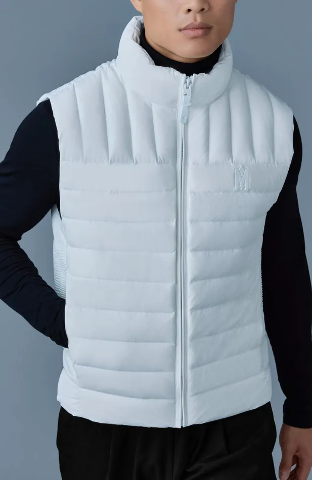 Light Down Jackets Men Mackage TITUS Perpendicular Channel Quilt Down Vest Black