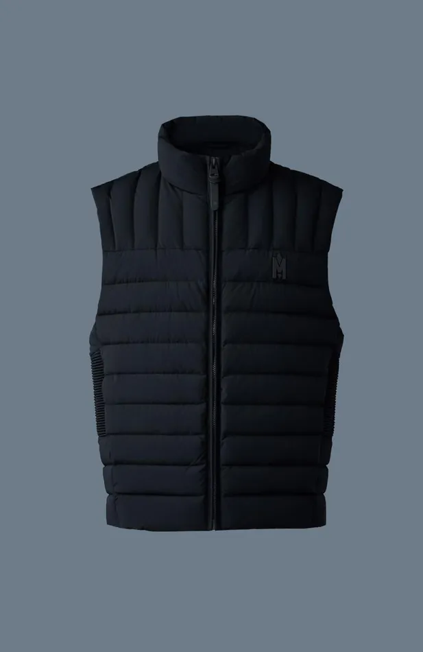 Light Down Jackets Men Mackage TITUS Perpendicular Channel Quilt Down Vest Black