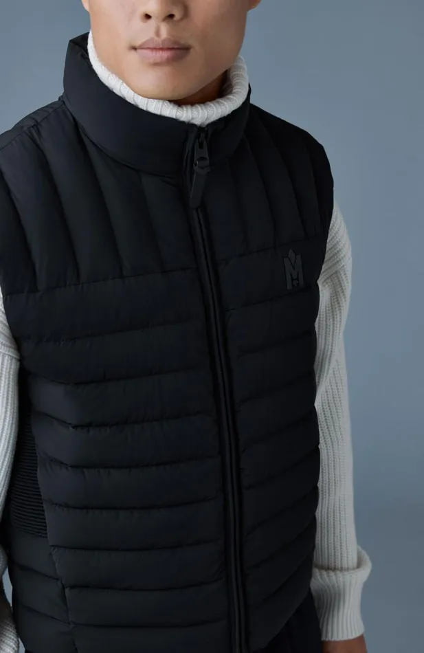 Light Down Jackets Men Mackage TITUS Perpendicular Channel Quilt Down Vest Black