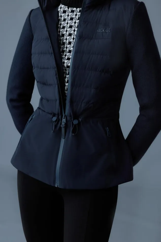 Light Jackets Women Mackage LAIKA Hybrid Down Jacket With Peplum Cream Light Jackets Women Mackage LAIKA Hybrid Down Jacket With Peplum Cream